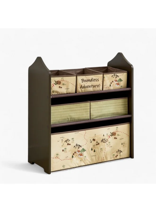 Home Box Adventurer Candice Colorchoc Fabric Storage Rack With 6 Bins 63 X 30 X 70 Cm