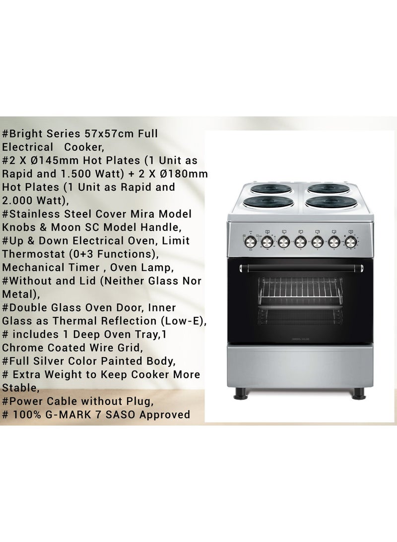 جنرال جولدن موقد طهي كهربائي جنرال جولدين 57×57 سم، 4 شعلات، أمان تام، شعلة أوتوماتيكية، - Image 2