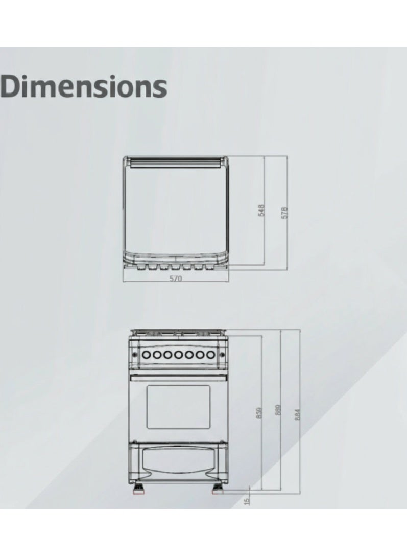 جنرال جولدن موقد طهي كهربائي جنرال جولدين 57×57 سم، 4 شعلات، أمان تام، شعلة أوتوماتيكية، - Image 3