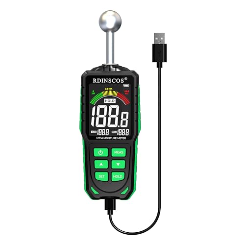 RDINSCOS Pinless Moisture Meter for Drywall for Wood and Wall Ball type Moisture Readers - Image 1