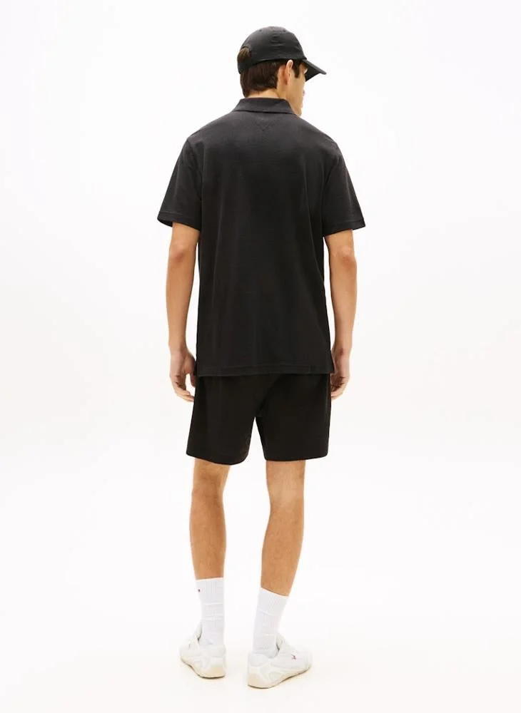 TOMMY JEANS  Tommy Badge Regular Fit Waffle Knit Polo Shirt for Men | Best Price UAE
