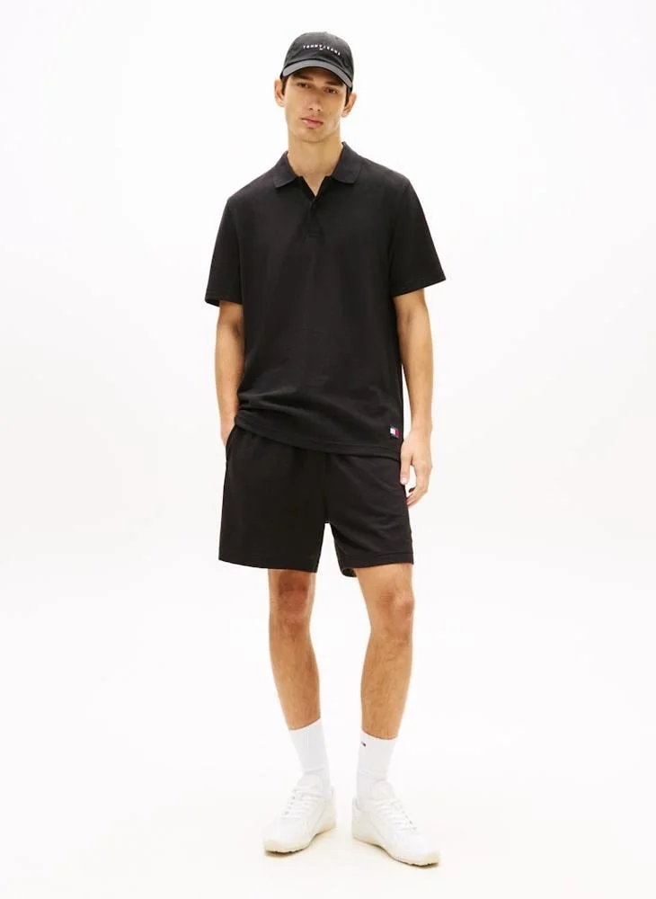 TOMMY JEANS  Tommy Badge Regular Fit Waffle Knit Polo Shirt for Men | Best Price UAE