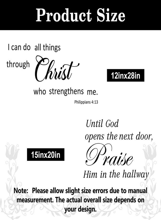 Sinekong 2 Sets Bible Verse Wall Decals - Vinyl Inspirational Quotes & Positive Sayings - Christian Scripture Motivational Decals for Women, Family & Home - Image 3