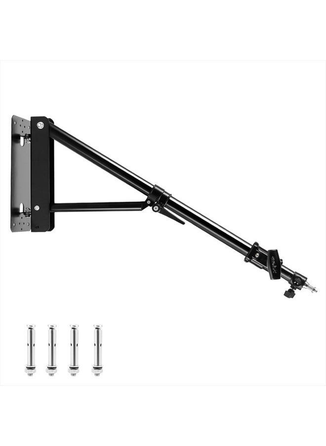 Selens - Wall Mount Boom Arm with Triangle Base, Max Length 51inches/130cm Adjustable Camera Mount Up to 4.26ft for Photography Studio Video Strobe Flash, Ring Light, Softbox, Umbrella Reflector etc. - Image 1