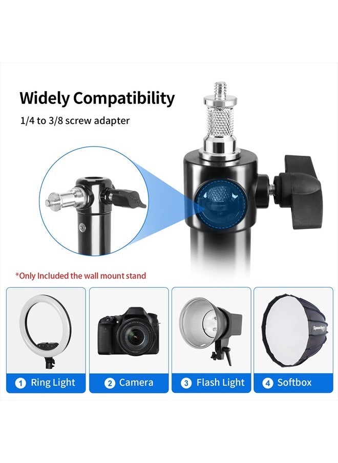 Selens - Wall Mount Boom Arm with Triangle Base, Max Length 51inches/130cm Adjustable Camera Mount Up to 4.26ft for Photography Studio Video Strobe Flash, Ring Light, Softbox, Umbrella Reflector etc. - Image 1