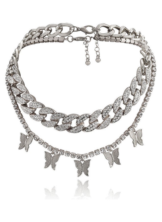 NIBEMINENT - Women's Multi-layer Chain Butterfly Decor Necklace - Image 1