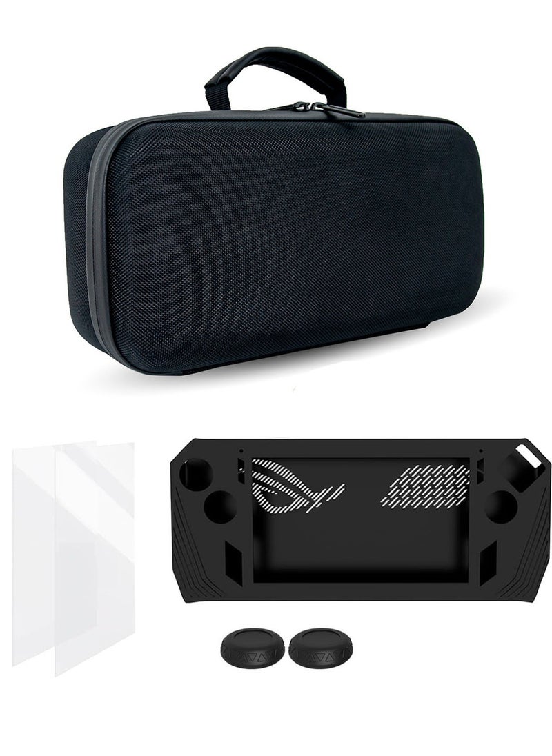 Muyixin - For ASUS ROG Ally Carrying Case Large Capacity EVA Hard Shell Gaming Console Storage Case with Soft Silicone Case 2 Screen Protector and 2 Thumb Grips for ROG Ally Travel Case Hard Shell Bag - Image 1