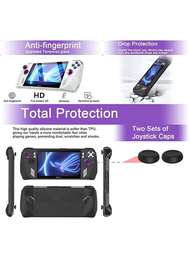 Muyixin - For ASUS ROG Ally Carrying Case Large Capacity EVA Hard Shell Gaming Console Storage Case with Soft Silicone Case 2 Screen Protector and 2 Thumb Grips for ROG Ally Travel Case Hard Shell Bag - Image 1