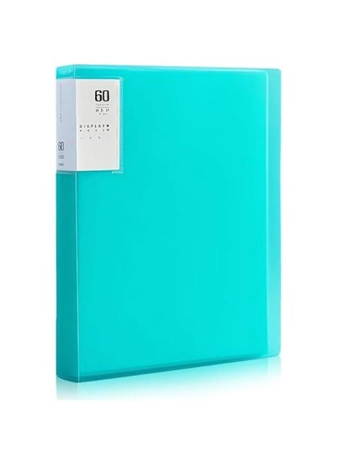 Green A4 Portfolio Binder with 60 Plastic Sleeves, 9.2x12 Art Presentation Book to Display 120 s, Organize Documents and Artwork in Office Portfolio Folder.