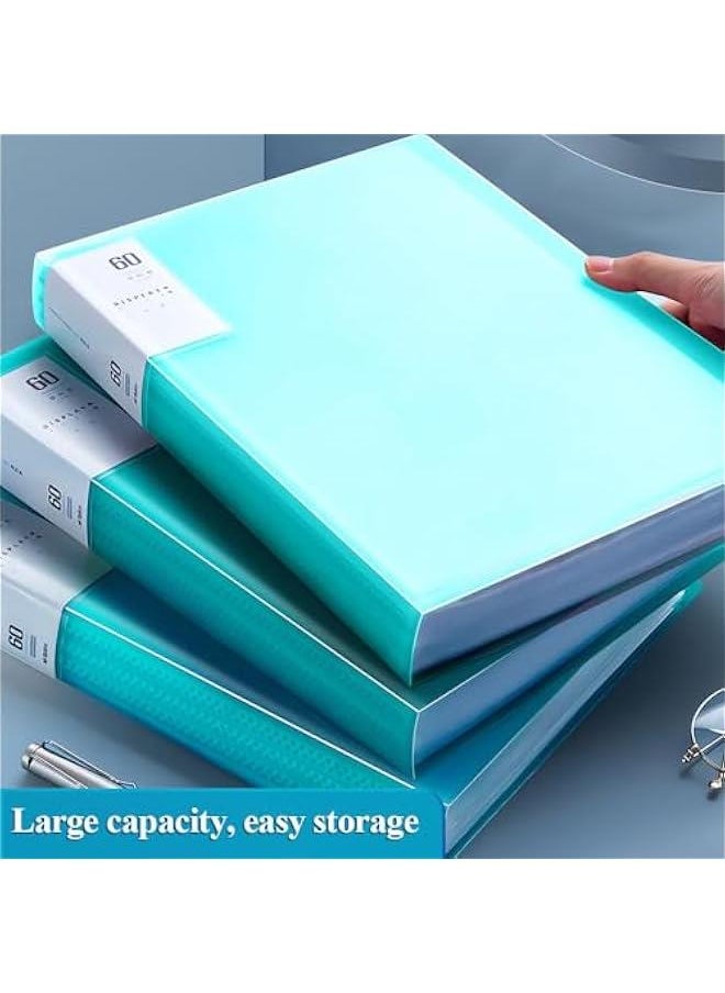 Pelican - Green A4 Portfolio Binder with 60 Plastic Sleeves, 9.2x12 Art Presentation Book to Display 120 s, Organize Documents and Artwork in Office Portfolio Folder. - Image 1