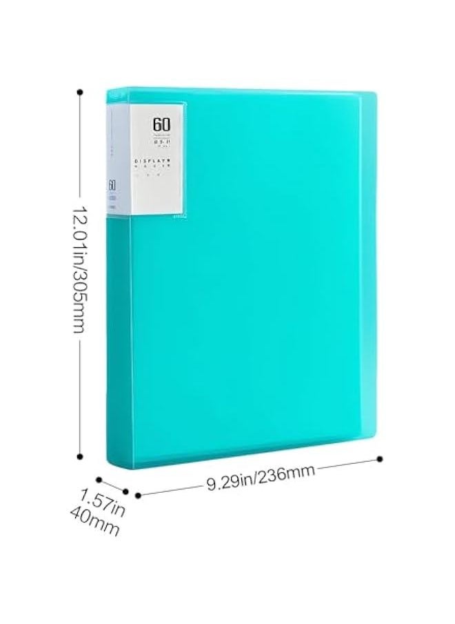 Pelican - Green A4 Portfolio Binder with 60 Plastic Sleeves, 9.2x12 Art Presentation Book to Display 120 s, Organize Documents and Artwork in Office Portfolio Folder. - Image 1