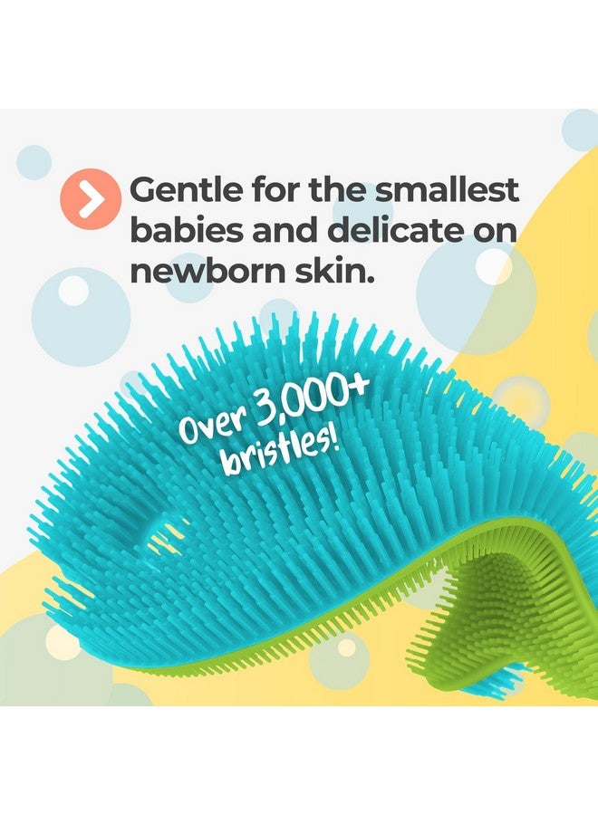 Innobaby Bathin' Smart Silicone Sensory Fish Bath Scrub for Babies and Toddlers - Aqua Green - Image 2