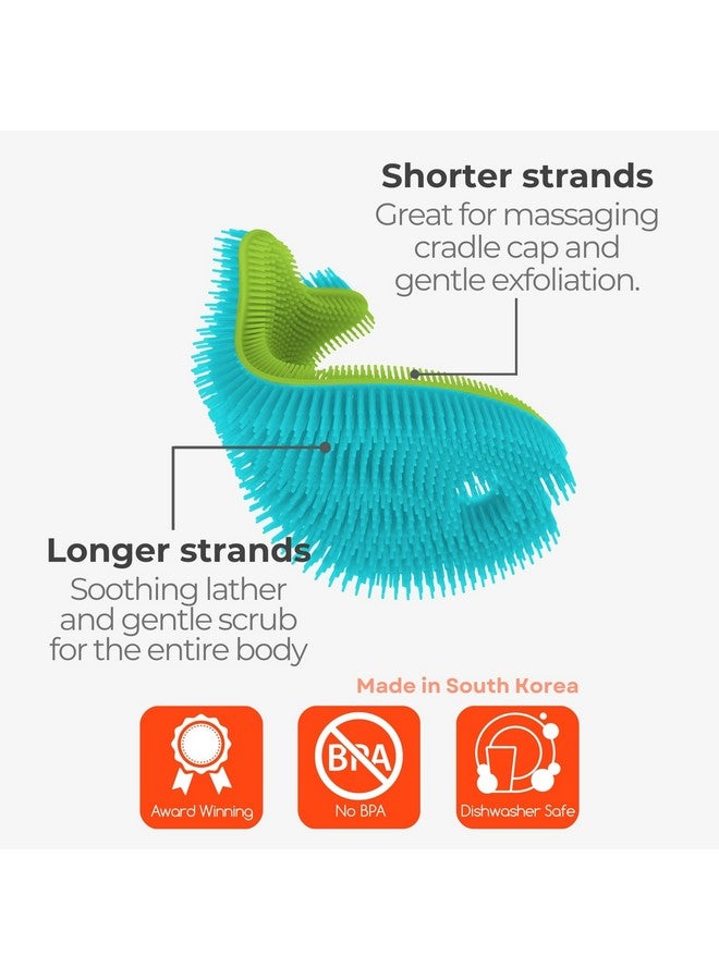 Innobaby Bathin' Smart Silicone Sensory Fish Bath Scrub for Babies and Toddlers - Aqua Green - Image 3