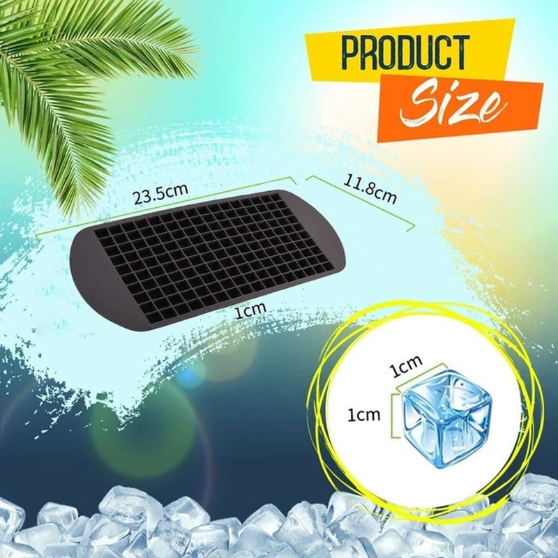 كلاراكو 160 شبكة ثلج سيليكون، صينية مكعبات الثلج، قالب ثلج سيليكون شبكي، صينية ثلج مربعة صغيرة من السيليكون الصالح للأكل، قالب ثلج للويسكي، حلوى الشوكولاتة والهلام - Image 2