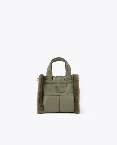 Lola Casademunt Faux leather and faux fur crossbody bag