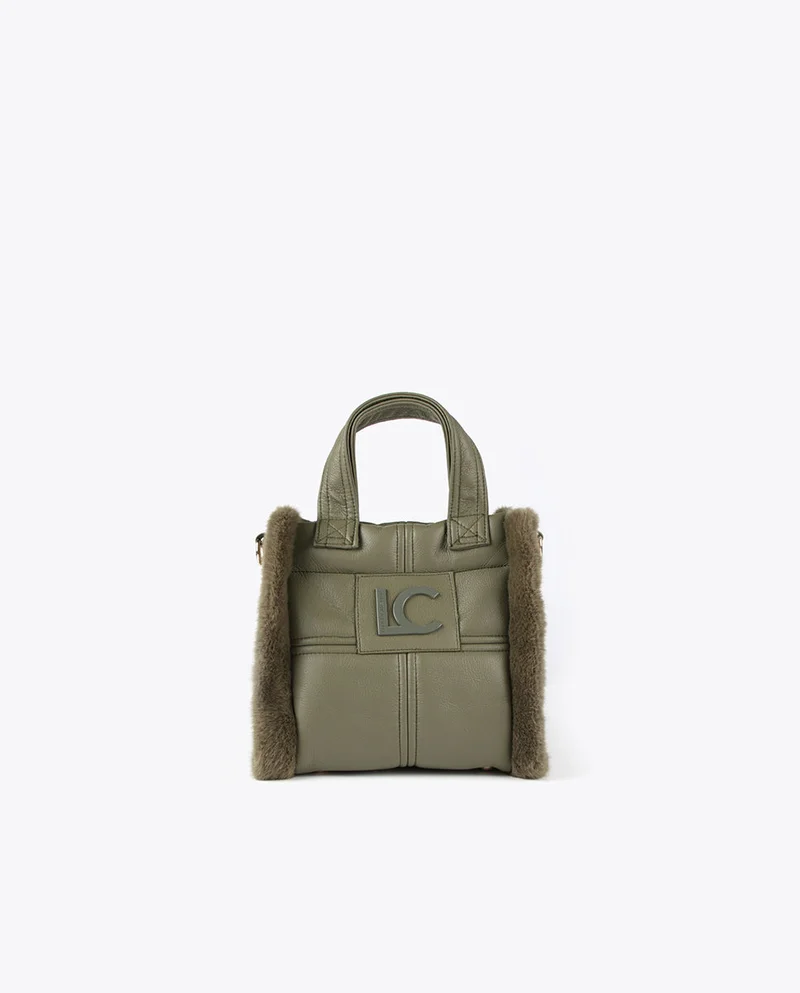 Lola Casademunt Faux leather and faux fur crossbody bag