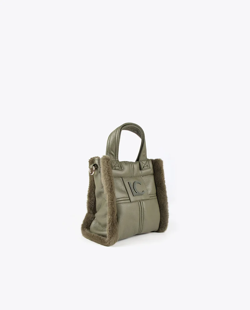 Lola Casademunt Faux leather and faux fur crossbody bag