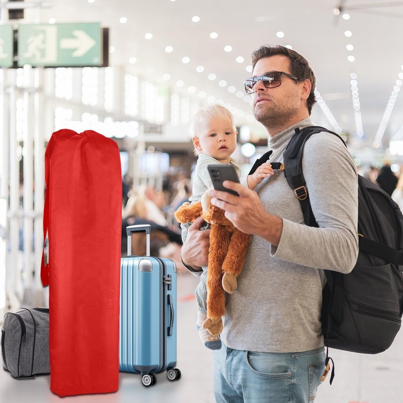 lasuroa Stroller Bag for Airplane Gate Check Umbrella Stroller Travel Bag with Handle Waterproof Portable Red - Image 2