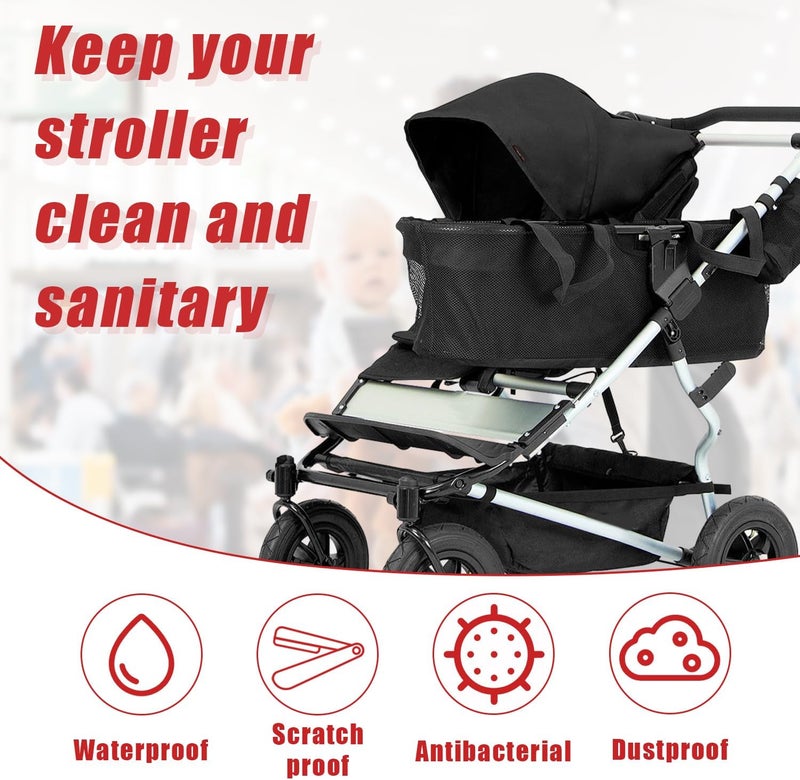 lasuroa Stroller Bag for Airplane Gate Check Umbrella Stroller Travel Bag with Handle Waterproof Portable Red - Image 4