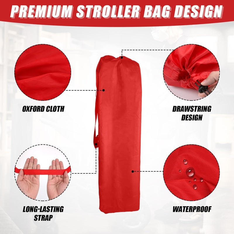 lasuroa Stroller Bag for Airplane Gate Check Umbrella Stroller Travel Bag with Handle Waterproof Portable Red - Image 5