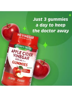 natures truth Apple Cider Vinegar Natural Apple 600 mg 75 Vegan Gummies  - Image 3