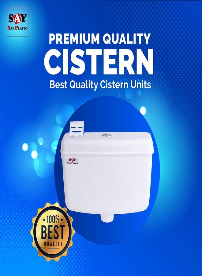 SAY Flushing Cistern 10 Litre Capacity | Center Push Flush Tank with Air Freshener Pocket | Smart PVC Polypropylene Wall Mounted Toilet Cistern | Durable Leak-Proof Bathroom Flush Tank (White) - Image 4