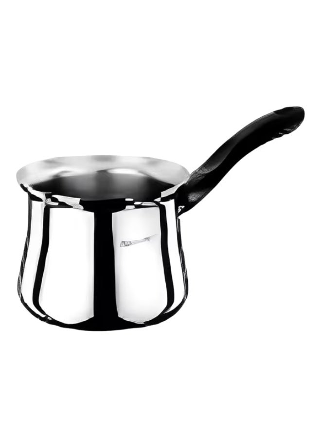 إبريق قهوة فاخر من الفولاذ المقاوم للصدأ بمقبض مقاوم للحرارة، فضي وأسود، سعة 450 مل