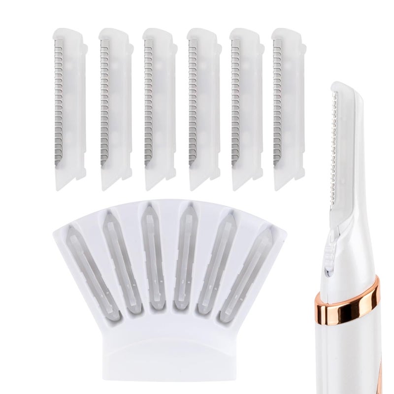 6 Pcs Replacement Dermaplane Blades for Finishing Touch Flawless Dermaplane Glo Sonic Vibrate Facial Exfoliation ToolReplacement head for Flawless Dermaplane Glo Sonic Face Razor  Replacement Tray