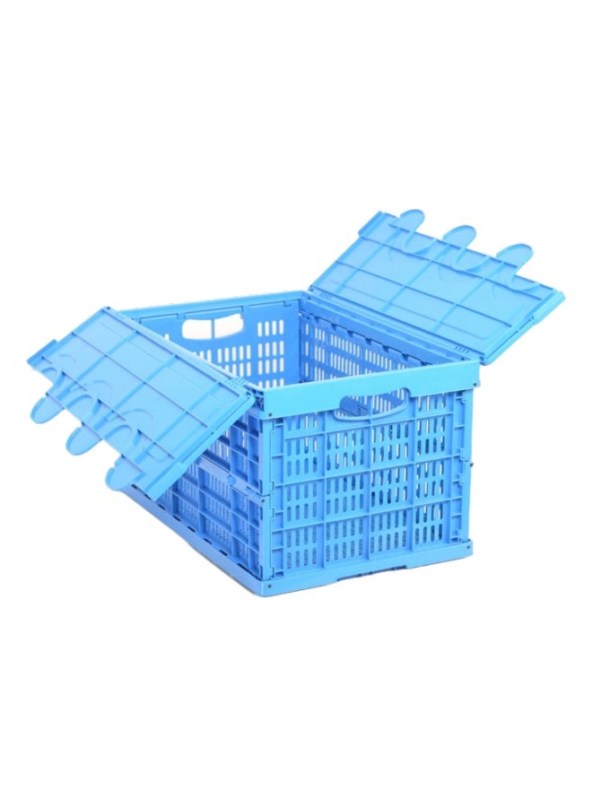 Ethic Solutions Foldable Ventilated Plastic Storage Crate Box 600 x 400 x 280 mm (±5mm) – Collapsible Folding Stackable Storage Basket with Reinforced Walls Handle and Anti-Slip Base for Home Industrial and Commercial Use  - Image 1