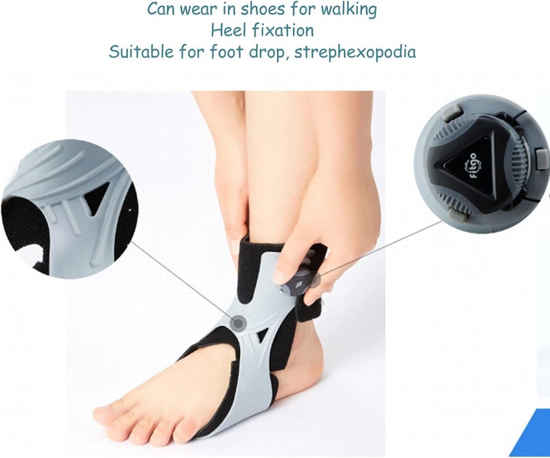 klarako Drop Foot Orthosis Support, Ankle Stabilizer Breathable Pain Reduce Portable Drop Foot Orthosis Brace Support Drop Foot Brace (XL Left Foot) XL Left Foot - Image 3