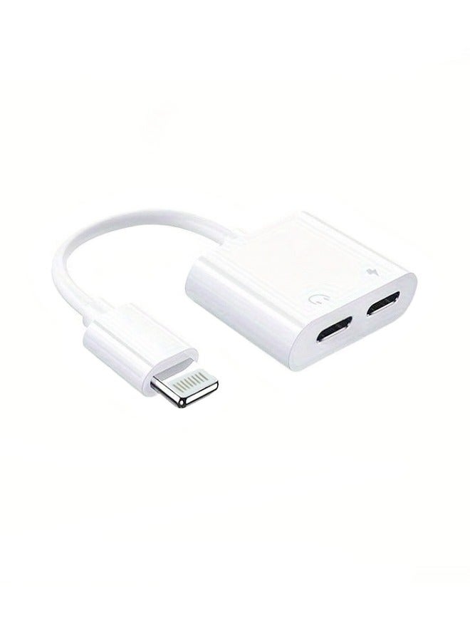 3 in 1 Headphone Adapter for iPhone, Lightning to 3.5 mm Headphone Jack Adapter, Lightning Audio & Charging Adapter Dongle Cable Splitter Compatible with iPhone  - Image 1
