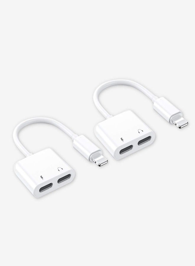 3 in 1 Headphone Adapter for iPhone, Lightning to 3.5 mm Headphone Jack Adapter, Lightning Audio & Charging Adapter Dongle Cable Splitter Compatible with iPhone  - Image 2
