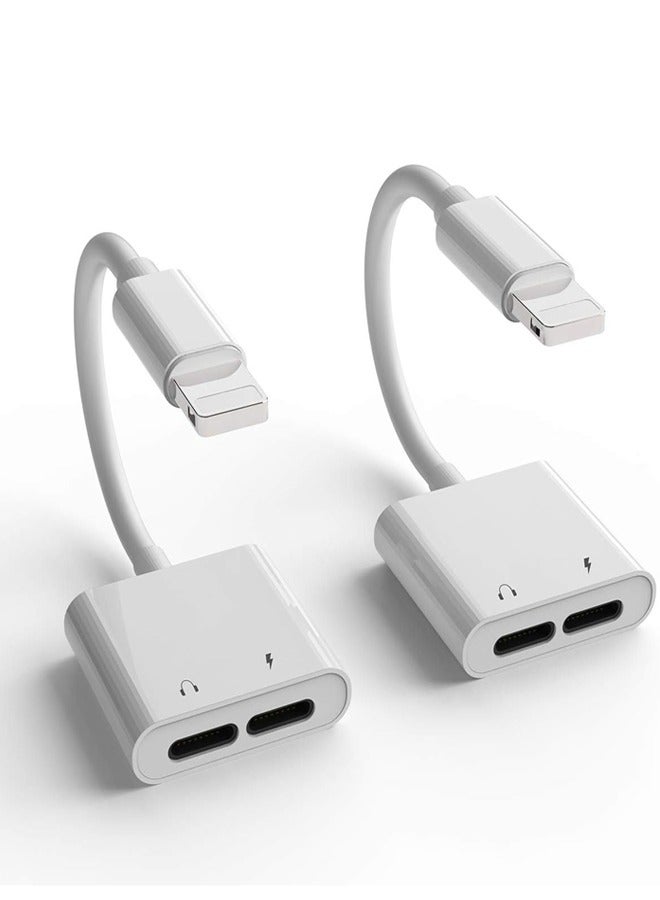 3 in 1 Headphone Adapter for iPhone, Lightning to 3.5 mm Headphone Jack Adapter, Lightning Audio & Charging Adapter Dongle Cable Splitter Compatible with iPhone  - Image 3