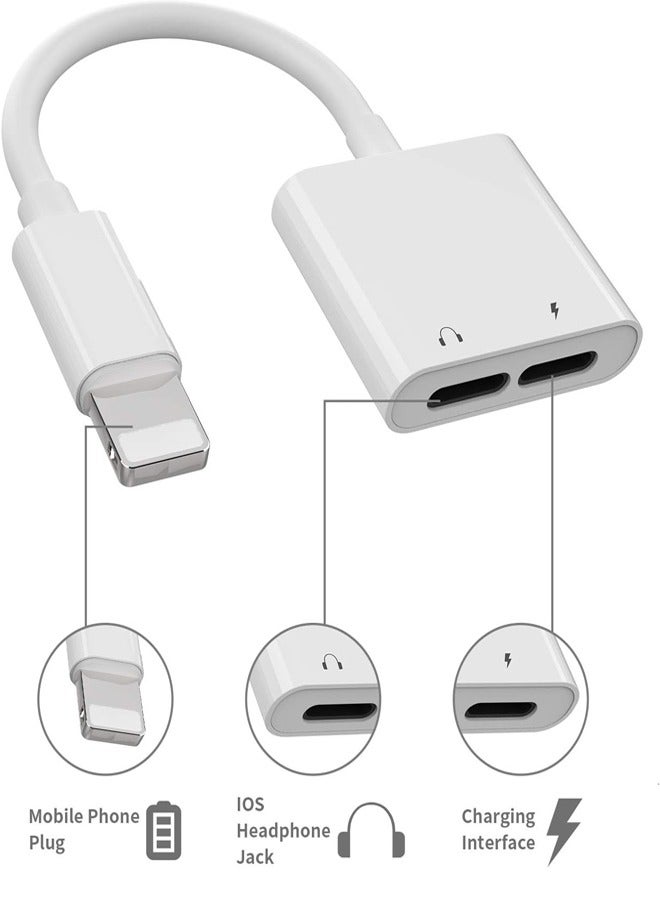 3 in 1 Headphone Adapter for iPhone, Lightning to 3.5 mm Headphone Jack Adapter, Lightning Audio & Charging Adapter Dongle Cable Splitter Compatible with iPhone  - Image 4