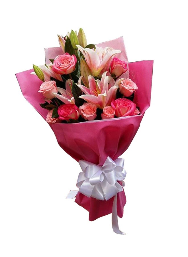 Carmel Flowers Lilly And Roses Bouquet