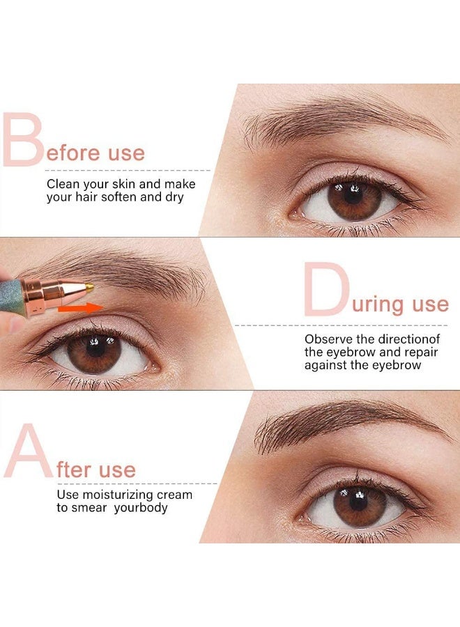 Kueh Facial Hair Remover & Eyebrow Trimmer, 2 In 1 Eyebrow Remover and Painless Hair Remover, Eyebrow Lips Nose Body Facial Hair Removal Razor For Women with Built-in LED Light - Image 5