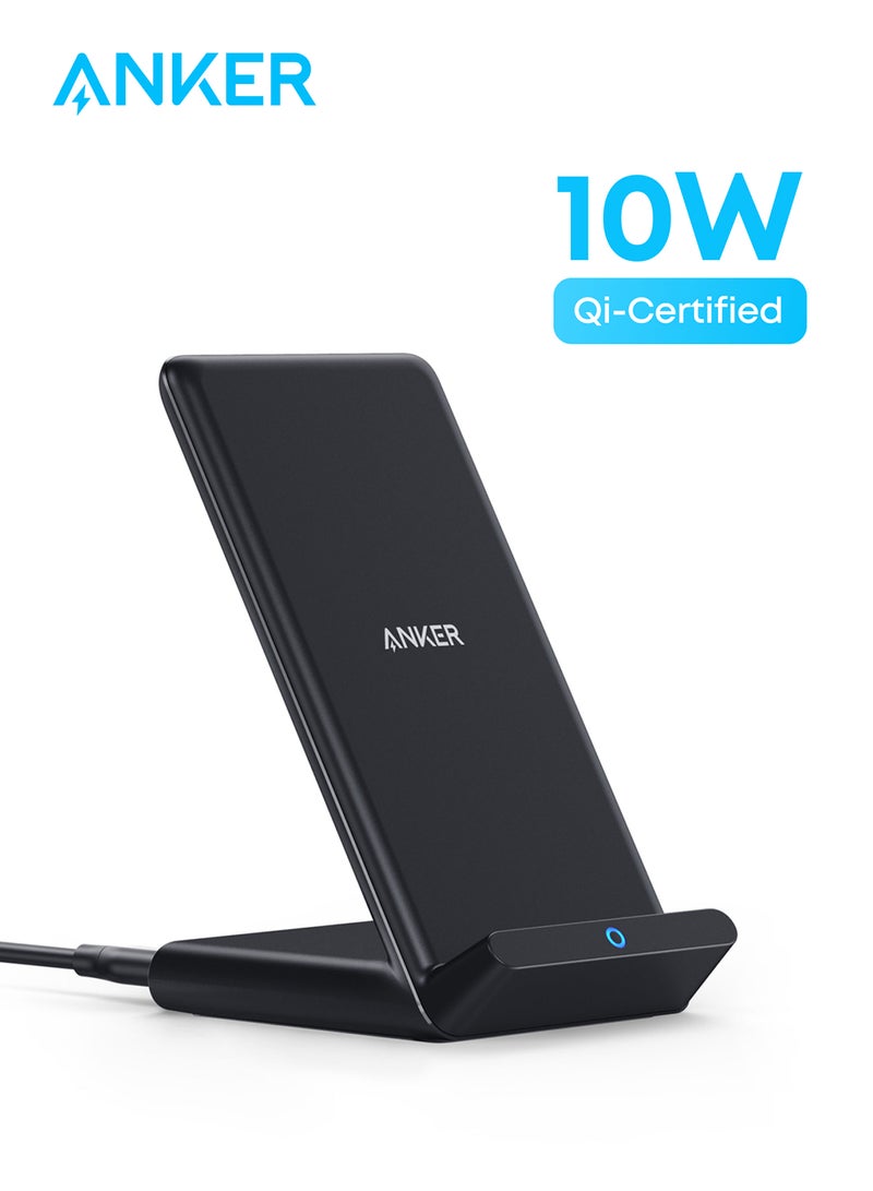 Anker 313 Wireless Charging Stand, Qi-Certified for iPhone 16/16 Pro/16 Pro Max/15/14/13, 10W Fast Charging for Galaxy S25/S24/S23/S22/S21 (No AC Adapter) - Image 1