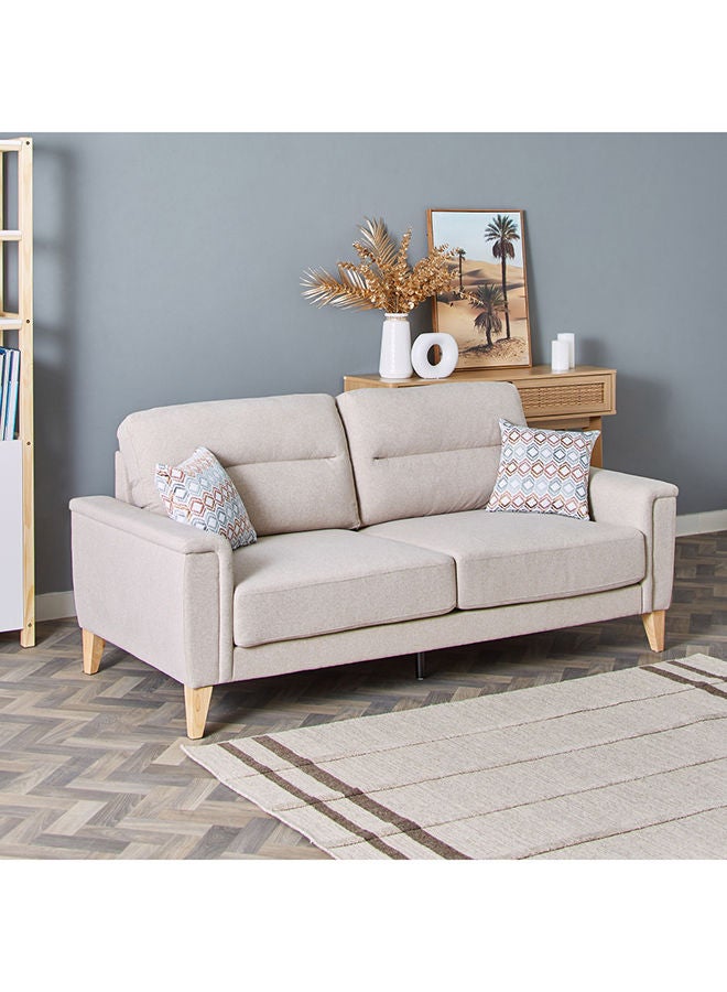 Home Box Lima 3-Seater Sofa With 2 Cushions 88x193x86cm -Beige - Image 2