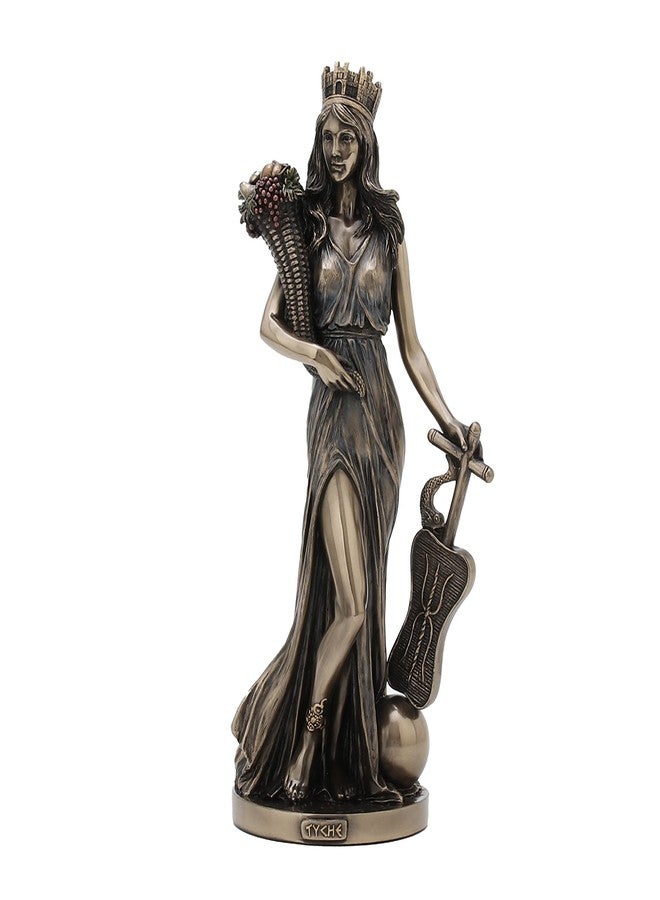 Veronese Design 11 1/4 Inch Tall Tyche Greek Goddess of Fotrune and Prosperity Cold Cast Bronzed Resin Statue Home Decor Collecitbles Fortuna Figurine - Image 1