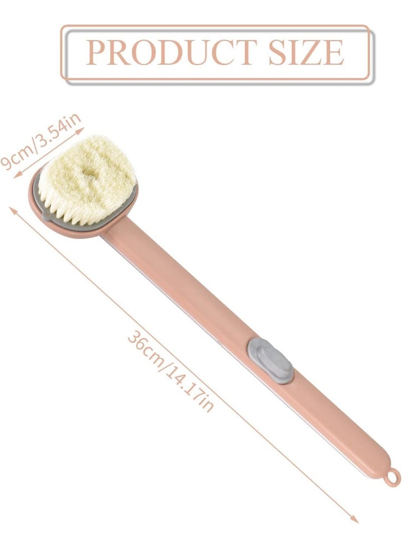 Bath Brush Handle Body Brush and Exfoliating Brush Double Sided Soft Back Brush - Body Scrubber Brush, Back Scrubber for Shower Women and Men Exfoliating with Massage Nodes for Cellulite - Image 2