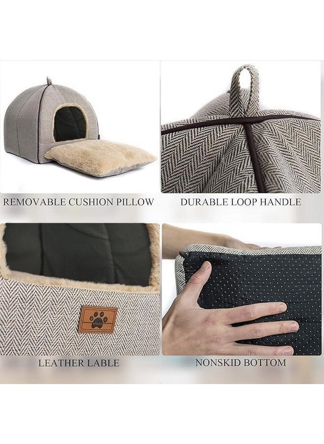 WINDRACING WINDRACING Cat Bed for Indoor Cats - Cat Cave Bed Cat House Cat Tent with Removable Washable Cushioned Pillow, Soft Kitten beds,Cat Beds & Furniture, for Small and Medium Pet Bed  - Image 3