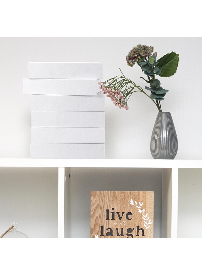 صندوق ديكور من 6 قطع على شكل كتب مزيفة، كتب مزخرفة، ديكور عصري من الكتان لطاولة القهوة، تخزين الحرف اليدوية، رف كتب منزلي، مقهى، عرض ديكور فندقي - Image 3