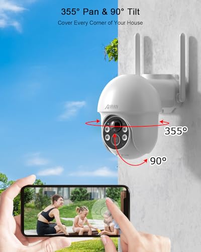 ANRAN Security Camera Wireless Outdoor, 2K Solar Outdoor Camera with 360° View, Smart Siren, Spotlights, Color Night Vision, PIR Human Detection, Pan Tilt Control, 2-Way Talk, IP65, Q1 White - Image 4