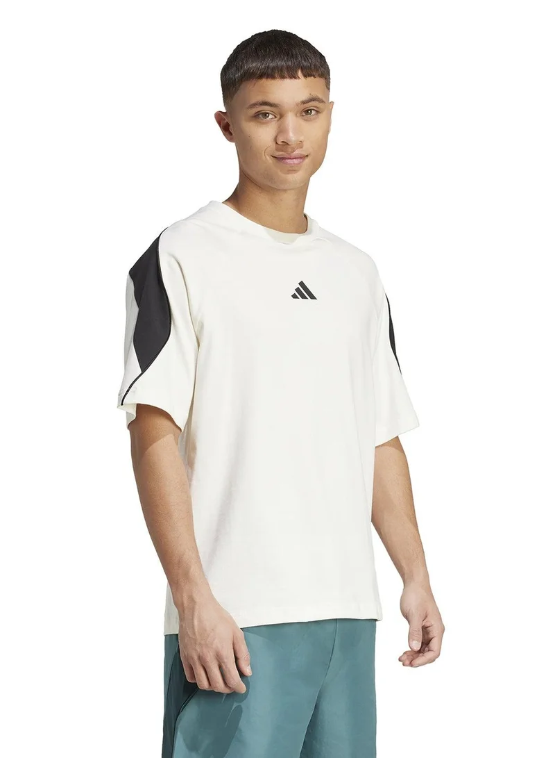 adidas تي شيرت إم ستاديوم أبيض للرجال