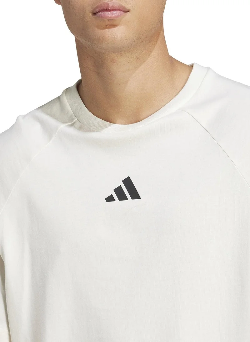 adidas تي شيرت إم ستاديوم أبيض للرجال
