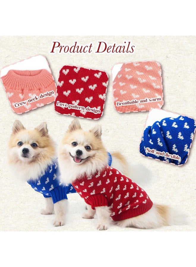 krastmon Dog Sweater Heart Puppy Sweater Warm Soft Pet Cloth Dog Outfits for Small Dogs and Cats (Red, XXL) - Image 5