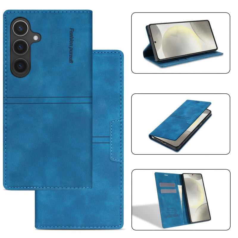 Synthetic Faux Leather Wallet Case With Flip Cover Compatible Galaxy A15 Light Purple Card Holder - Image 2