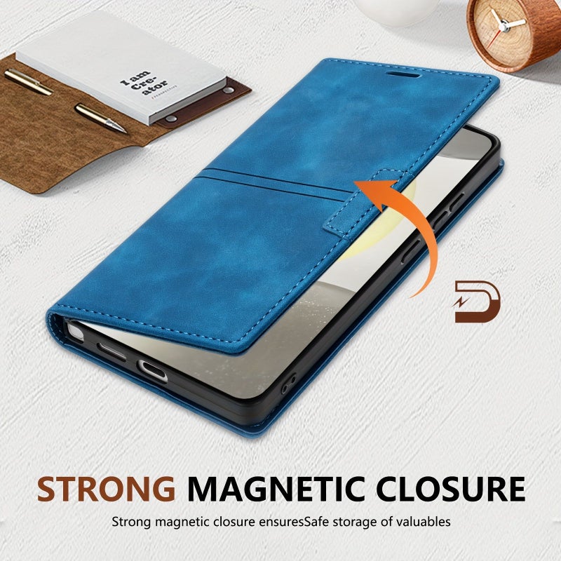 Synthetic Faux Leather Wallet Case With Flip Cover Compatible Galaxy A15 Light Purple Card Holder - Image 3