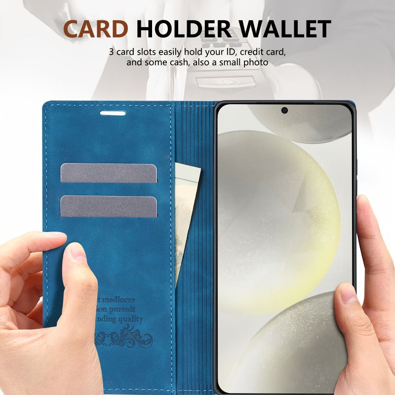 Synthetic Faux Leather Wallet Case With Flip Cover Compatible Galaxy A15 Light Purple Card Holder - Image 4