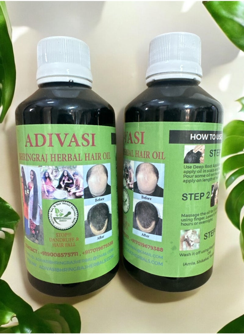 Adivasi Neelambari - Indian Herbal Hair Oil 108 Herb Bahrongamalaka for Dandruff Control, Hair Loss and Hair Growth Oil for Men and Women (250ml) 2 Pieces - Image 1
